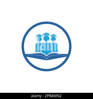 Education and learning vector logo design. Students and book icon design. Stock Vector