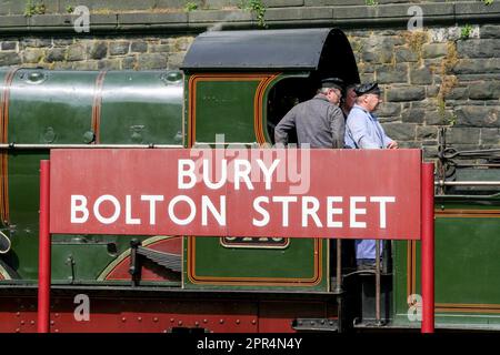 Bury Bolton Street station sign Stock Photo