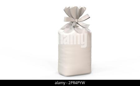 Pouch bag for candy isolated on white background, high details - 3D rendering Stock Photo