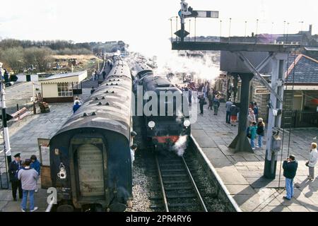 34072 257 Squadron at Ramsbottom on the East Lancashire Railway Stock Photo