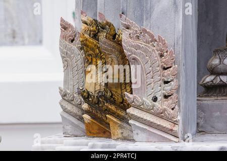 Carved marble pillars Thai shapes in Thai temples Stock Photo - Alamy
