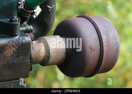 The exhaust pipe of a diesel engine where the gases come out after combustion Stock Photo