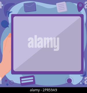 Abstract Deleting Browser History, Editing Organizing Online Files, Spreading Cyber Business Presence, Information Gathering Ideas, Internet Chatting Browsing Activities Stock Vector