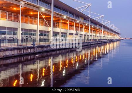 ExCeL London is an exhibition and international convention centre in the Custom House area of Newham, East London. It is situated on a 100-acre site o Stock Photo