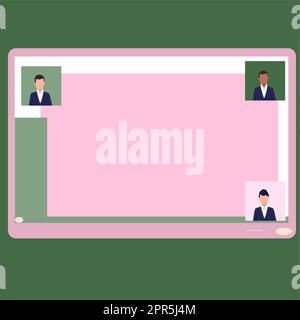Illustration Of Couple Presenting New Amazing Ideas Holding Notes Sticking On Boards. Partners Drawing Sharing Old Wonderful Knowledge Handling Important Notes. Stock Vector