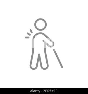 Retirement or injury insurance line vector icon Stock Vector