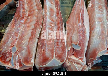 cebu city fish market - vendors selling fresh tasty fish Stock Photo