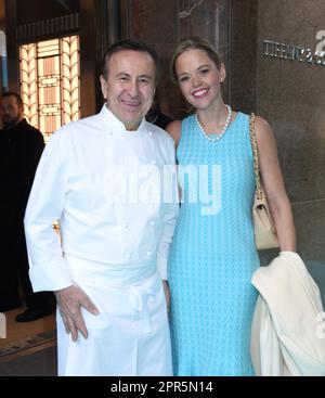 April 26, 2023, New York, New York, USA: Daniel Boulud and Katherine Gage attend Tiffany & Co Landmark Ribbon Cutting Ceremony at 727 Fifth Avenue in New York. (Credit Image: © Photo Image Press via ZUMA Press Wire) EDITORIAL USAGE ONLY! Not for Commercial USAGE! Stock Photo