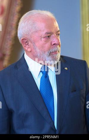 Madrid, Spain. 26th Apr, 2023. Luiz Inacio Lula da Silva, President of the Federative Republic of Brazil attends a luncheon at Royal Palace. Credit: SOPA Images Limited/Alamy Live News Stock Photo