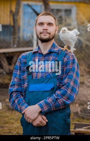 A farmer of European Caucasian a man with a beard portrait in a