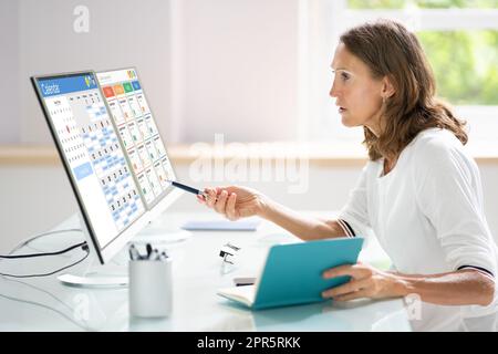 Digital Scrum Agenda Schedule Stock Photo