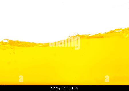 Orange water splash , Orange  Water Surface Splash and bubbles on white background. Stock Photo