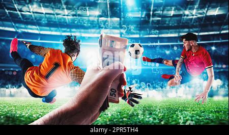 Premium Photo  Online bet and analytics and statistics for soccer match