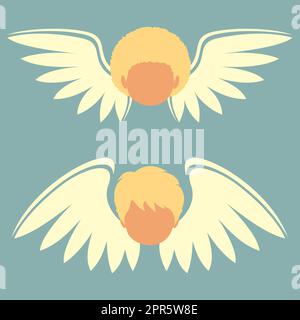 vector illustration of angel cupid with wings Stock Photo