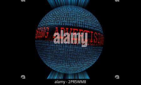 Advertising on the web binary data sphere Stock Photo