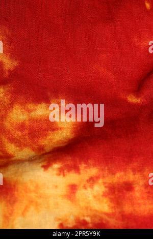 Yellow red textile design made with chlorine close up modern background high quality big size print Stock Photo