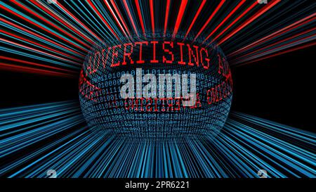 Advertising on the web binary data sphere Stock Photo