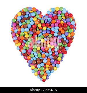 Heart shape made from multi coloured candy Stock Photo