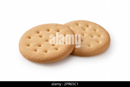 Cookies placed on a white background. Stock Photo