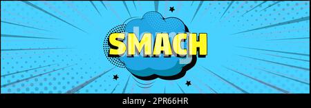 Comic zoom inscription SMACH on a colored background - Vector illustration Stock Photo