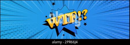 Comic zoom inscription WTF on a colored background - Vector illustration Stock Photo