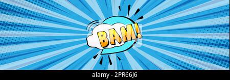 Comic zoom inscription BAM on a colored background - Vector illustration Stock Photo