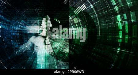 Deep Learning and Machine Artificial Intelligence Concept Stock Photo