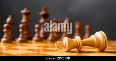 Concept with chess pieces - Checkmate Stock Photo