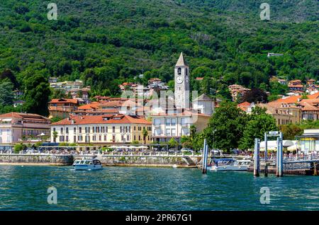 Port of Baveno on Lake Maggiore (Lago Maggiore) in the Piedmont in northern Italy Stock Photo