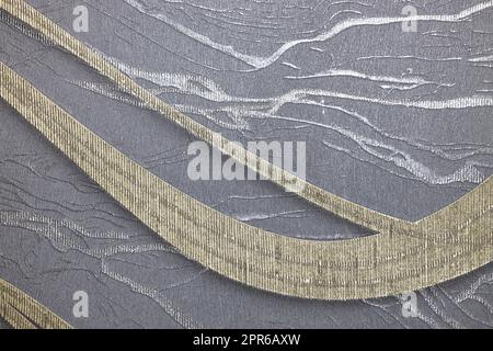 Grey fabric tapestry background with a modern repeat patterns and textures Stock Photo