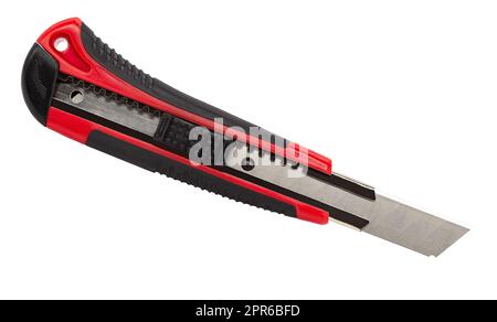 Utility knife or box cutter isolated on a white background. Stock Photo