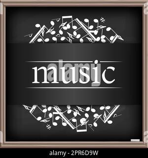 Music banner with shadow. Musical background. Place for your text. Graphic design element for web, flyers, prints. Abstract vector illustration. Stock Photo