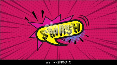 Comic lettering SMASH on white background - Vector illustration Stock Photo