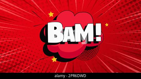 Comic lettering BAM on white background - Vector illustration Stock Photo