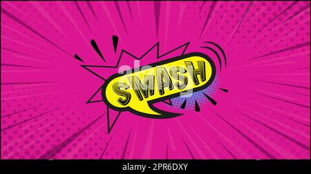 Comic lettering SMASH on white background - Vector illustration Stock Photo