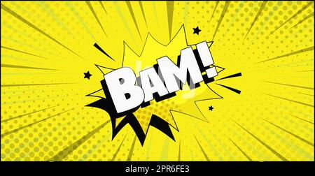 Comic lettering BAM on white background - Vector illustration Stock Photo