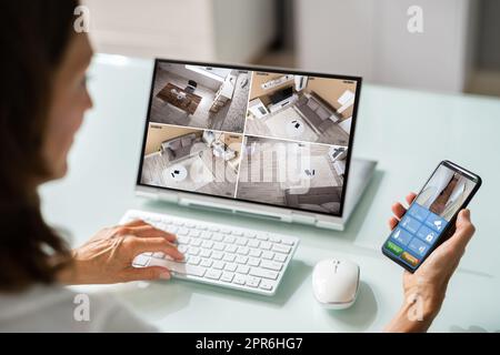 Smart House CCTV Security Camera App Stock Photo