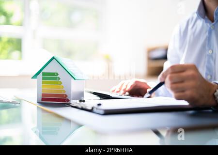 House Energy Audit. Efficient Consumption Invoice Stock Photo