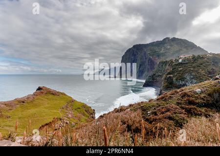 Madeira view from the crane viewpoint on the Guindaste mirador Stock Photo