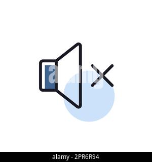 Sound on off vector isolated icon. Volume. Mute button. Graph symbol for music and sound web site and apps design, logo, app, UI Stock Photo