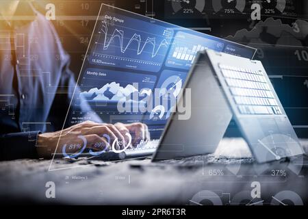 Financial KPI Data Profits Dashboard Stock Photo