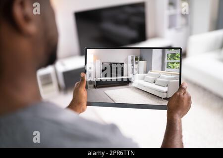 Virtual Real Estate House Video Conference Stock Photo