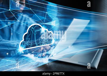 Business Cloud Technology. Data Storage Network Stock Photo