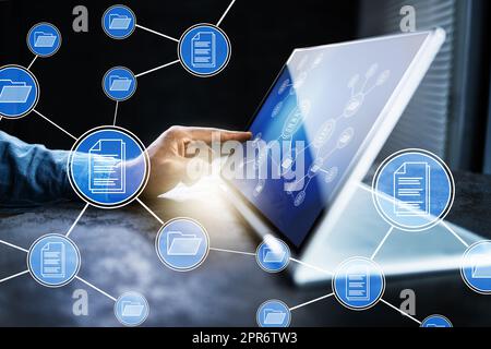 Corporate Document Management System. Business Security Stock Photo