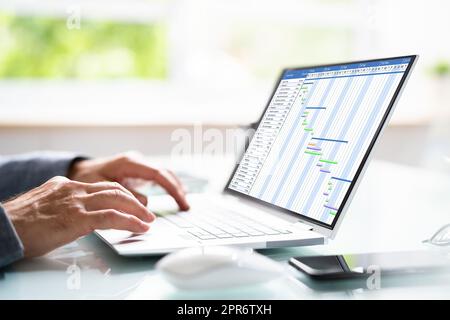 Gantt Gantt Software Project Stock Photo
