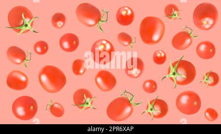 Falling tomato isolated on white background Stock Photo