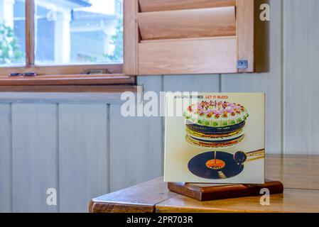 NEW ORLEANS, LA, USA - MARCH 27, 2023: Front cover of the Rolling Stones' 'Let it Bleed' compact disc in hybrid SACD format Stock Photo