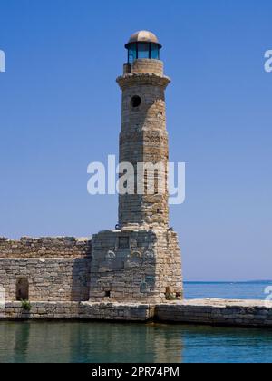 Greece, Crete / Souda - Rethymno - Lighthouse of Rethymno Stock Photo