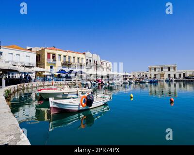 Greece, Crete / Souda - Rethymno - Old Venetian Port of Rethymno Stock Photo