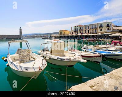 Greece, Crete / Souda - Rethymno - Old Venetian Port of Rethymno Stock Photo